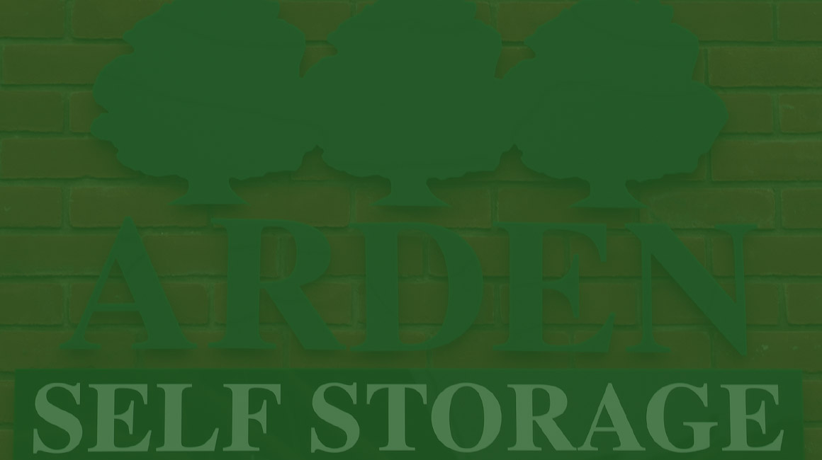 an image of the Arden Self Storage sign with a green hue